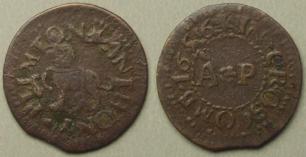 Croscombe, Anthony Plimton 1656 farthing